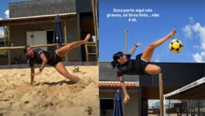 Ana Castela Aproveita Sábado Ensolarado com Futevôlei