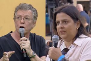 Boninho se irrita e dá patada em jornalista do Metrópoles