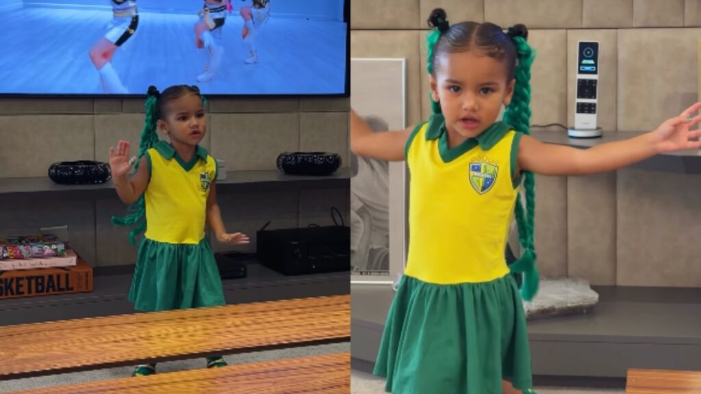 Bruna Biancardi encanta ao compartilhar Mavie dançando K-pop com visual arrasador