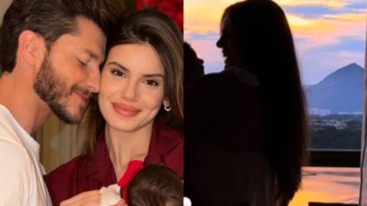 Camila Queiroz e Klebber Toledo encantam com filha Clara na primeira Páscoa