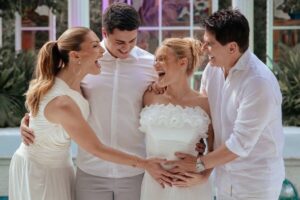 Cesar Filho e Elaine Mickely celebram chegada de neto com festa LUXUOSA