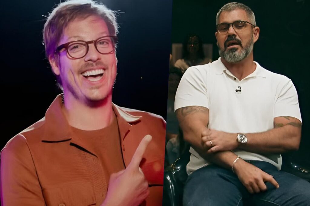 Fábio Porchat tira sarro de Juliano Cazarré e dispara: “Enrustido”