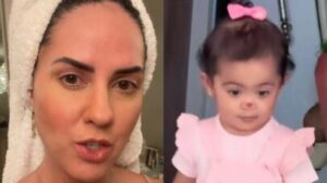 Graciele Lacerda se surpreende com reação da filha Clara em sua primeira caça aos ovos