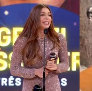 Grazi Massafera exibe seus três troféus do Melhores do Ano com muito orgulho