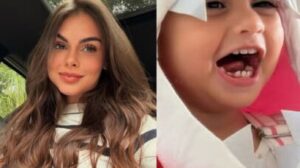 Helena rouba a cena ao surgir fantasiada de Baby Shark