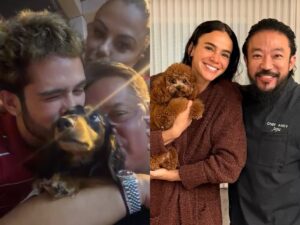 João Guilherme celebra aniversário do cachorro adotado com Bruna Marquezine
