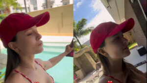 Larissa Manoela aproveita folga e dá show de samba de biquíni