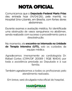 Mário Frias Internado na UTI Após Emergência Médica