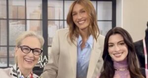 Sasha Meneghel entrevista Meryl Streep e Anne Hathaway na turnê de O Diabo Veste Prada 2