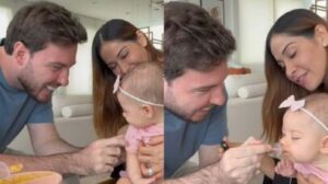 Thiago Nigro e Maíra Cardi: Primeira papinha da filha Eloah encanta na web