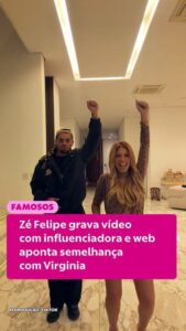 Zé Felipe grava vídeo com influenciadora e web pensa que voltou com Virginia Fonseca