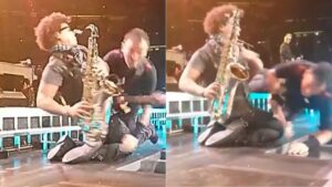 Bruce Springsteen cai no palco após brincadeira com integrante da banda