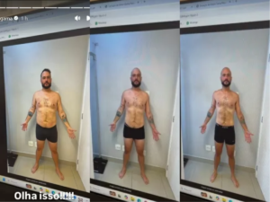 Ed Gama impressiona com transformação: 30 kg de diferença!