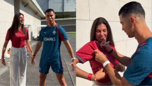 Influenciadora Chora de Emoção ao Conhecer Cristiano Ronaldo na Copa