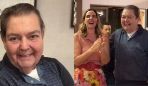 Faustão impressiona ao surgir sem cadeira de rodas no aniversário da esposa