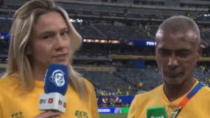 Fernanda Gentil se pronuncia sobre climão com Romário na Copa