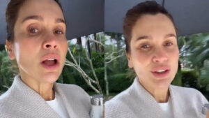 Flávia Alessandra não deixa chuva atrapalhar treino e brinca: Vale em dobro!