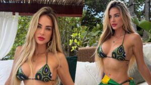 Gabi Martins exibe corpo sarado de biquíni do Brasil e desabafa sobre orgulho nacional