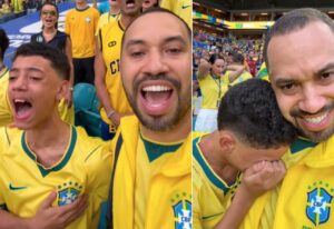 Gil do Vigor leva sobrinho para jogo do Brasil e faz revelação hilária sobre fã de Neymar!