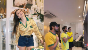 Larissa Manoela quase perde gol do Brasil e solta palavrão na TV