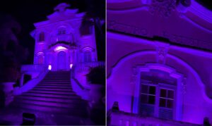 Casarão do Retiro dos Artistas se ilumina de violeta em luta contra violência aos idosos