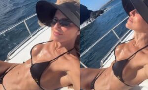 Deborah Secco exibe barriga sarada durante férias em Noronha