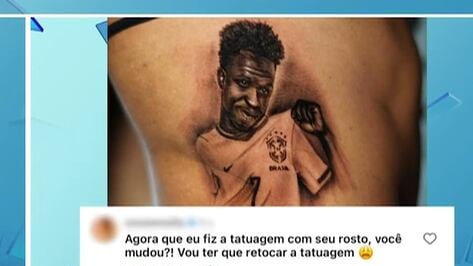Fabíola Reipert se arrepende de tatuagem de Vini Jr. após mudança facial do jogador