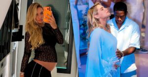 Gabriely Miranda exibe barrigão de 7 meses em look sensacional após chá de bebê