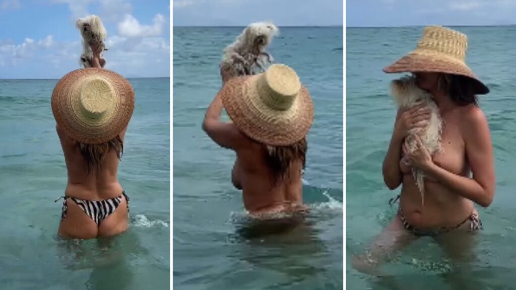 Heidi Klum surpreende fãs com vídeo topless na praia e divide opiniões