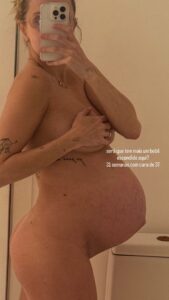 Isa Scherer Impressiona com Barrigão de 31 Semanas e Fã Comenta