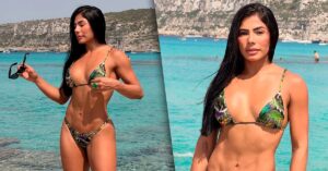 Marciele Albuquerque deslumbra em fotos de biquíni na Espanha