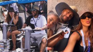 Neymar curte dia de parque com Bruna Biancardi e as filhas após eliminação do Brasil