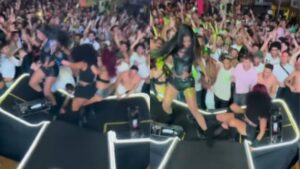 Pocah sofre susto durante show quando palco desaba em Minas Gerais