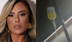 Poliana Rocha toma soro na veia e revela o real motivo da situação