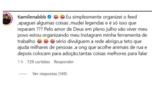Tia Milena se manifesta sobre crise na amizade com Ana Paula Renault