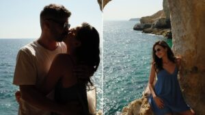 Vitória Bohn e Caio Castro trocam beijos em praias paradisíacas de Portugal