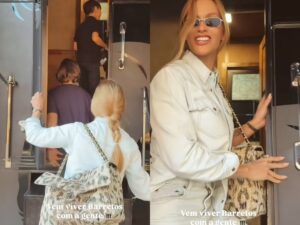 Andressa Suita chega de jatinho em Barretos com os filhos e já mostra que a festa será intensa