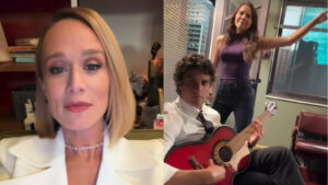 Chay Suede e Letícia Colin roubam a cena com Mariana Ximenes nos bastidores