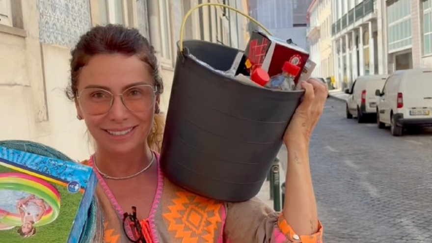 Giovanna Antonelli improvisa laje em apartamento de luxo em Portugal