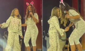 Filha de Ivete Sangalo rouba a cena ao subir no palco com a mãe durante show