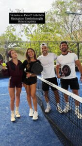 Juliana Paes e Dudu Baptista enfrentam Jade Picon em partida de padel