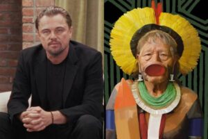 Leonardo DiCaprio visita Cacique Raoni no Brasil