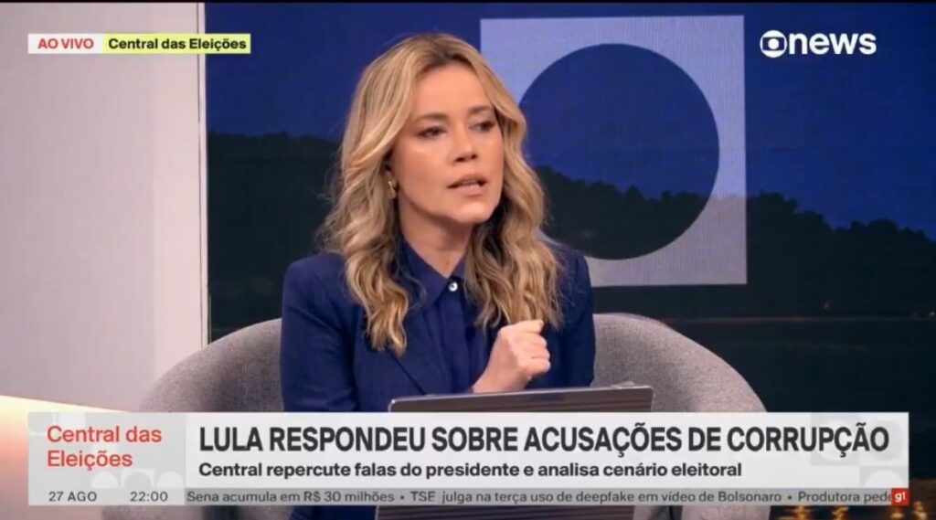 Natuza Nery critica Lula por ‘mansplaining’ com Renata Vasconcellos: ‘Ficou incomodada’