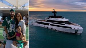 Neymar Jr. exibe iate de R$ 120 milhões em passeio em família com Bruna Biancardi