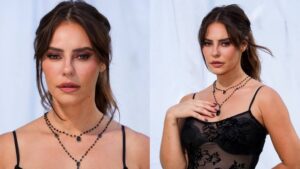Paolla Oliveira quebra a internet com vestido de renda transparente