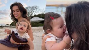 Rafa Kalimann aproveita praia com filha antes de estreia especial em Barretos