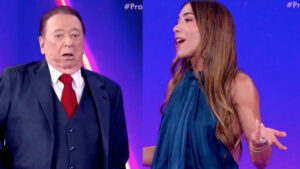 Raul Gil ‘perde’ as calças ao vivo no SBT e Patrícia Abravanel brinca: ‘Igual do Silvio!’