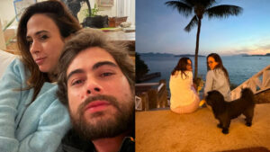 Tatá Werneck curte dia de folga com Rafa Vitti e compartilha momento fofo com mascote