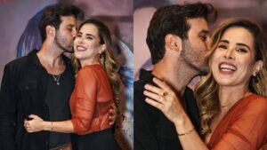 Wanessa Camargo ganha beijão do namorado em lançamento musical em SP