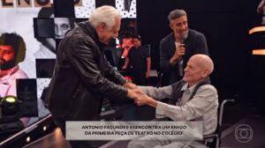 Antônio Fagundes reencontra colega após 60 anos no Caldeirão Com Mion